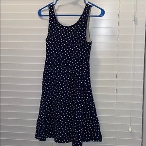 Dark blue polka dot dress